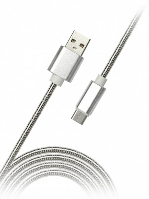 фото Аксессуар SmartBuy USB - microUSB 1.2m Silver iK-12silver met