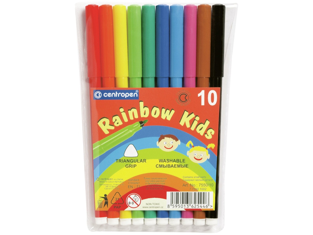 

Фломастеры Centropen Rainbow Kids 10 цветов 7550/10, 7550/10