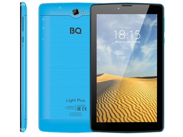 Планшет BQ 7038G Light Plus Blue (Unisoc SC7731E 1.3GHz/2048Mb/16Gb/3G/Wi-Fi/Bluetooth/GPS/Cam/7.0/1024x600/Android)