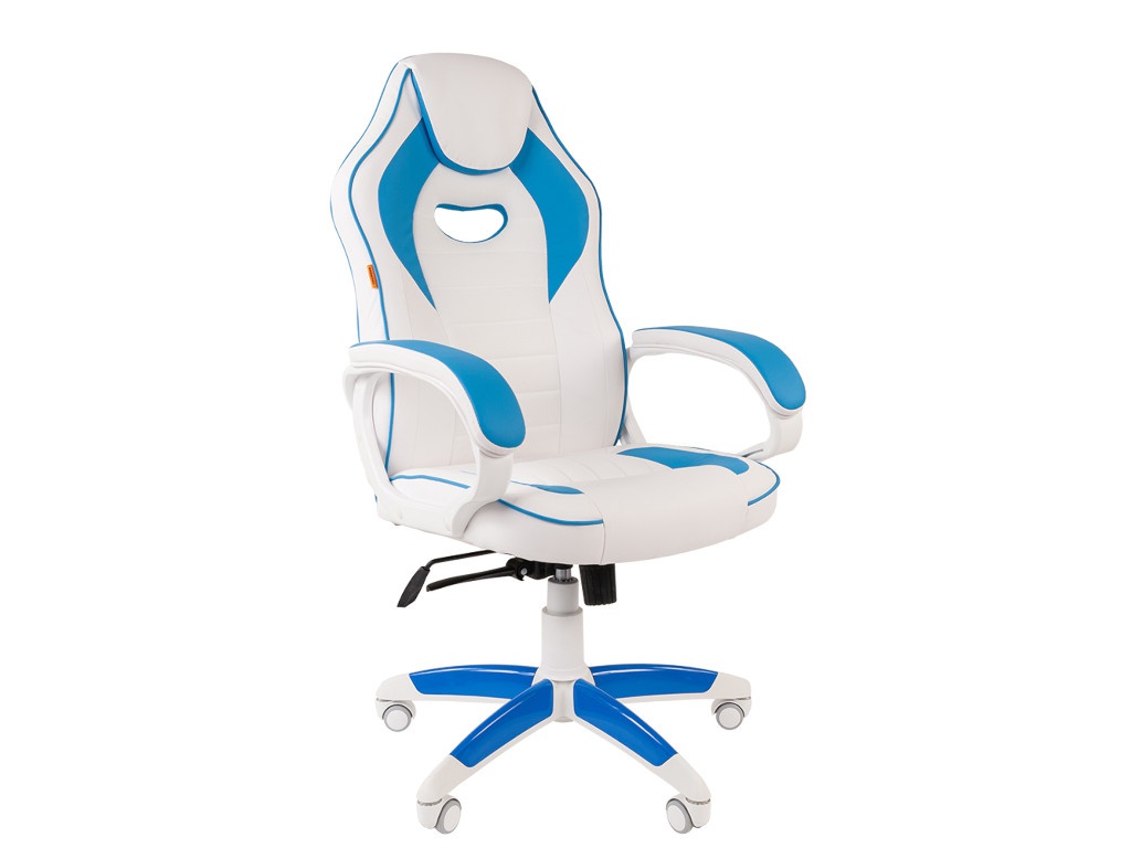 фото Компьютерное кресло chairman game 16 игровое white-blue