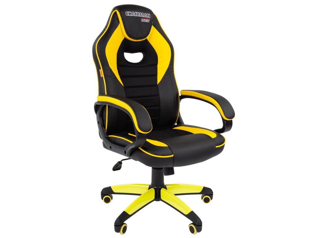 Компьютерное кресло Chairman GAME 16 игровое Black-Yellow