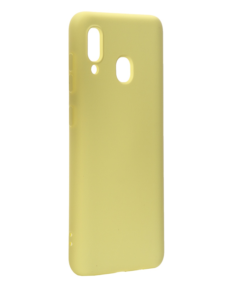 фото Чехол с микрофиброй df для samsung galaxy a20/a30 silicone yellow soriginal-02 df-group