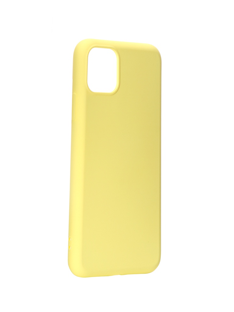 фото Чехол df для apple iphone 11 pro max с микрофиброй silicone yellow ioriginal-03 df-group