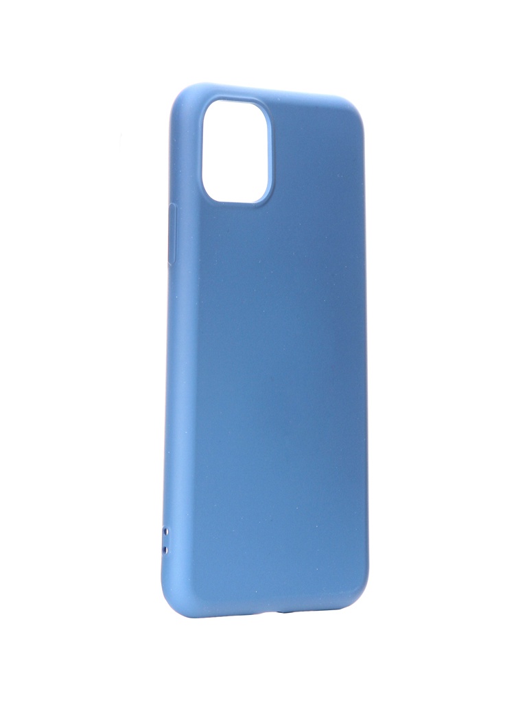 фото Чехол df для apple iphone 11 pro max с микрофиброй silicone blue ioriginal-03 df-group