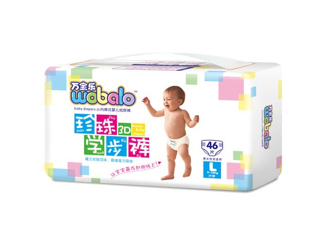 

Подгузники Wobalo L 9-14kg 46шт 6923317502460, 6923317502460