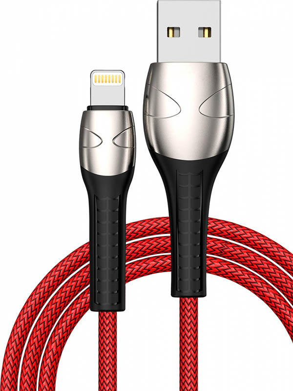 фото Аксессуар TFN Spider USB - Lightning 1m Red-Black TFN-CSPDLIGUSB1MRD