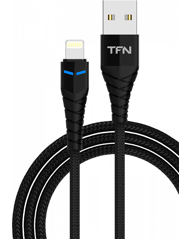 фото Аксессуар TFN Knight USB - Lightning 1m Black TFN-CKNLIGUSB1MBK