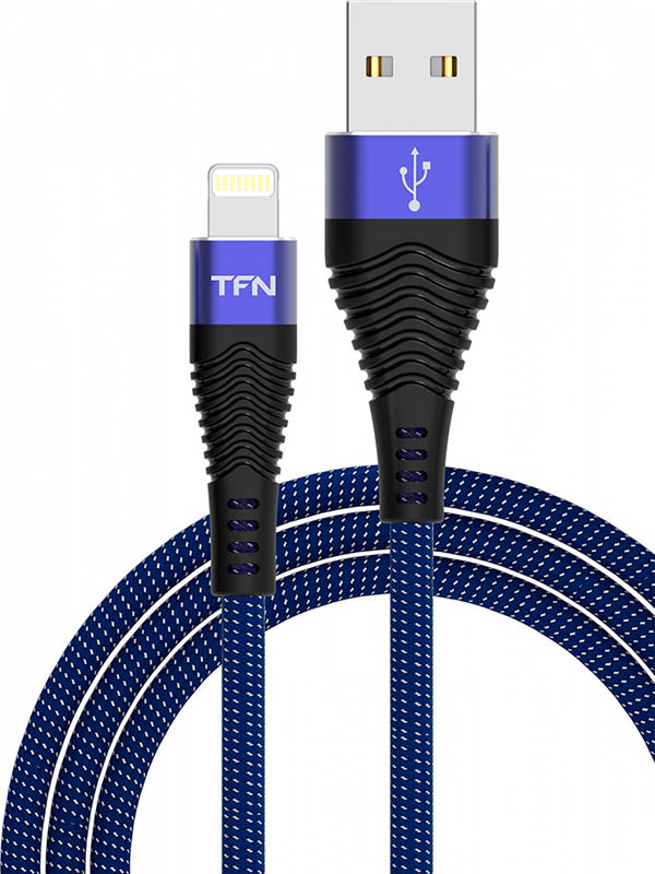 фото Аксессуар TFN Forza USB - Lightning 1m Blue-Black TFN-CFZLIGUSB1MBL