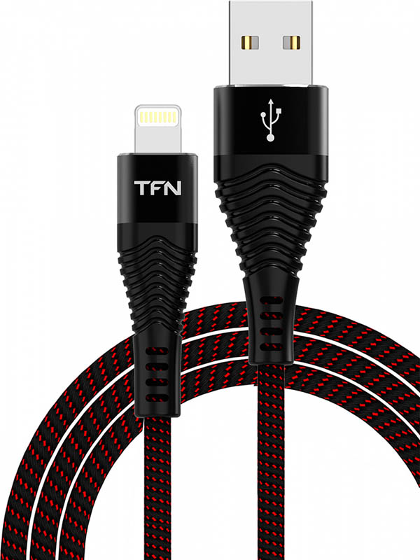 фото Аксессуар TFN Forza USB - Lightning 1m Black TFN-CFZLIGUSB1MBK