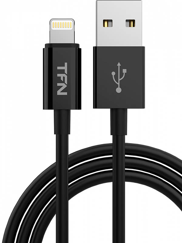 фото Аксессуар TFN TPE USB - Lightning 1m Black TFN-CLIGUSB1MTPBK