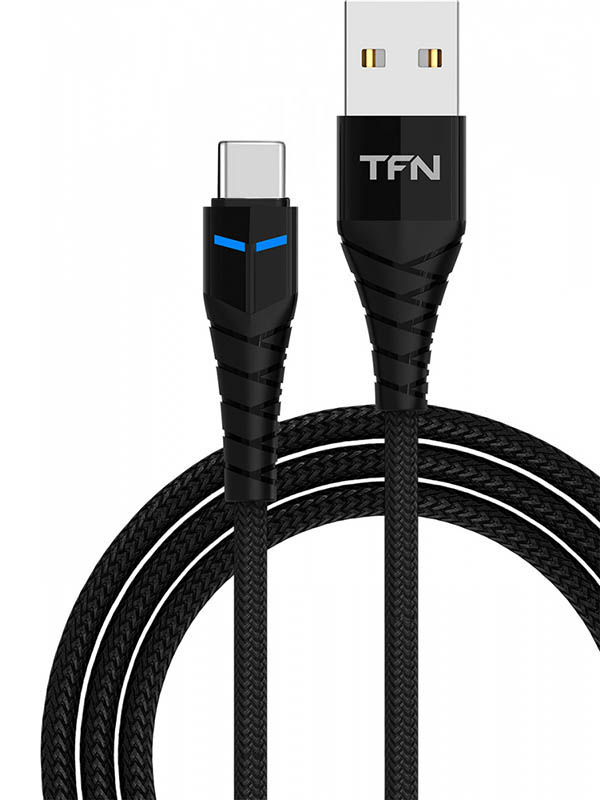 фото Аксессуар TFN Knight USB - USB Type-C 1m 5A Black TFN-CKNUSBCUSB1MBK