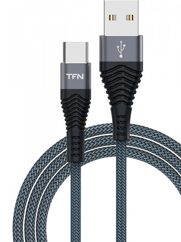 фото Аксессуар TFN Forza USB - USB Type-C 1m Graphite TFN-CFZUSBCUSB1MGR