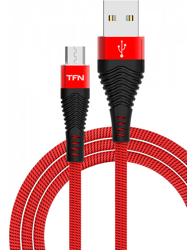 фото Аксессуар TFN Forza USB - microUSB 1m Red-Black TFN-CFZMICUSB1MRD