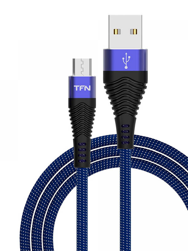 фото Аксессуар TFN Forza USB - microUSB 1m Blue-Black TFN-CFZMICUSB1MBL