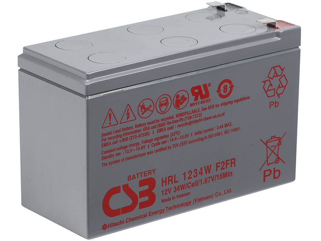 Аккумулятор для ИБП CSB HRL-1234W 12V 9Ah клеммы F2FR аккумулятор для ибп csb hr 1234w 12v 9ah клеммы f2