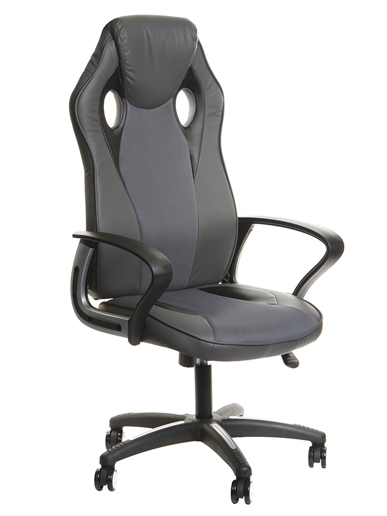 фото Компьютерное кресло TetChair Racer New искусственная кожа, ткань Metallic-Grey 13232