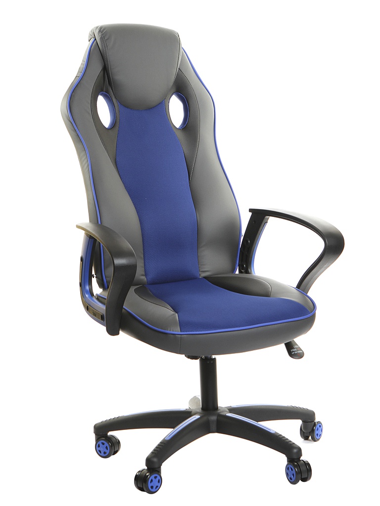 фото Компьютерное кресло TetChair Racer New искусственная кожа, ткань Metallic-Blue 13231