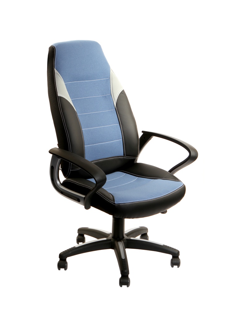 фото Компьютерное кресло tetchair inter искусственная кожа, ткань black-blue-grey 12018