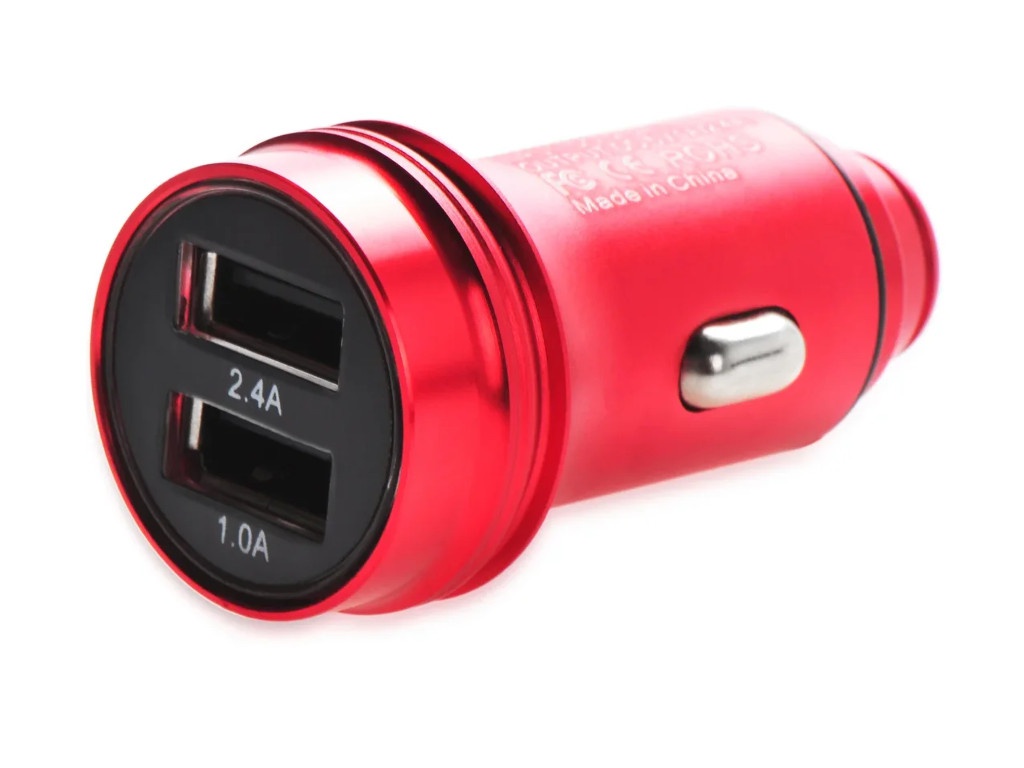 фото Зарядное устройство iNeez Metal 2xUSB 2.4 A Red 909442