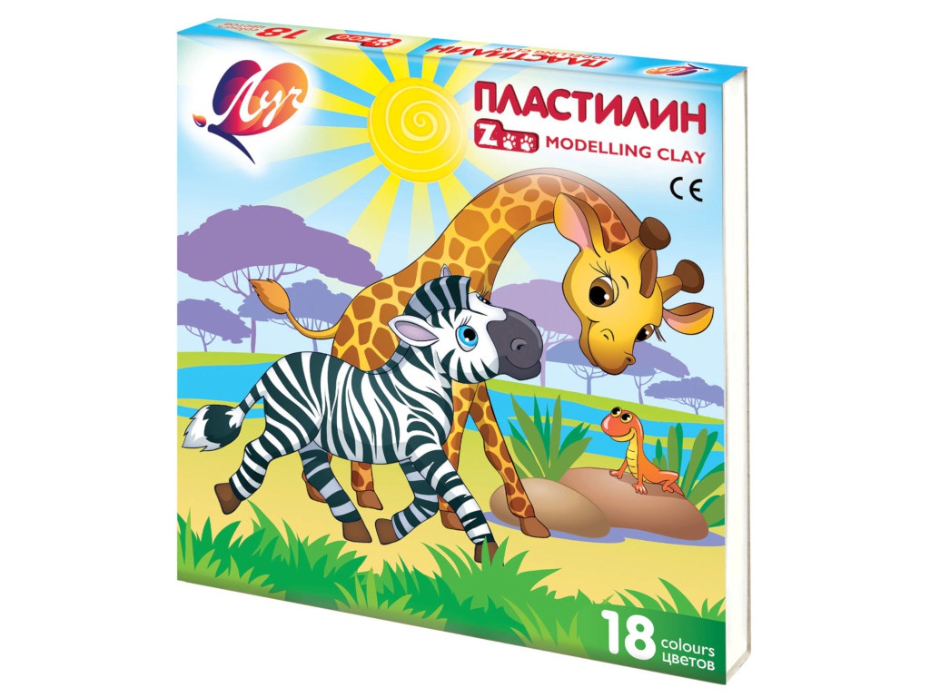 

Набор для лепки Луч Пластилин Zoo 18 цветов 243g 20С 1358-08, 20С 1358-08