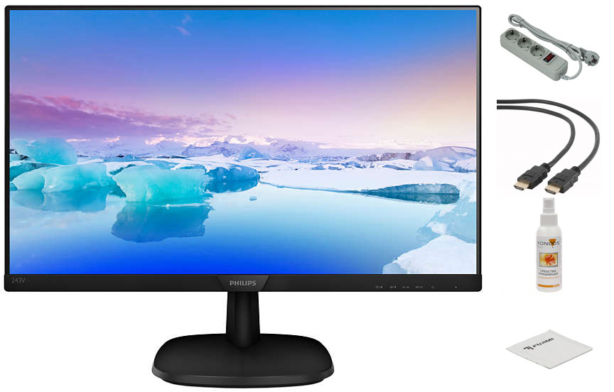 фото Монитор philips 243v7qjabf/00 black выгодный набор + серт. 200р!!!