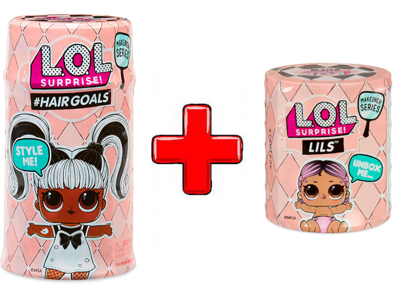 

Кукла MGA Entertainment в капсуле LOL Surprise Hairgoals 556220 + LOL Surprise Lils Sisters Makeover 556244, 556220 + 556244