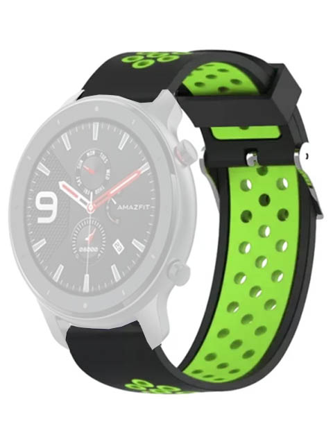 фото Аксессуар Ремешок DF для Amazfit GTR 1.39 47mm/Huawei Watch GT2 46mm xiSportband-03 Black-Green Df-group