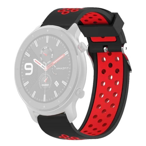 фото Аксессуар Ремешок DF для Amazfit GTR 1.39 47mm/Huawei Watch GT2 46mm xiSportband-03 Black-Red Df-group