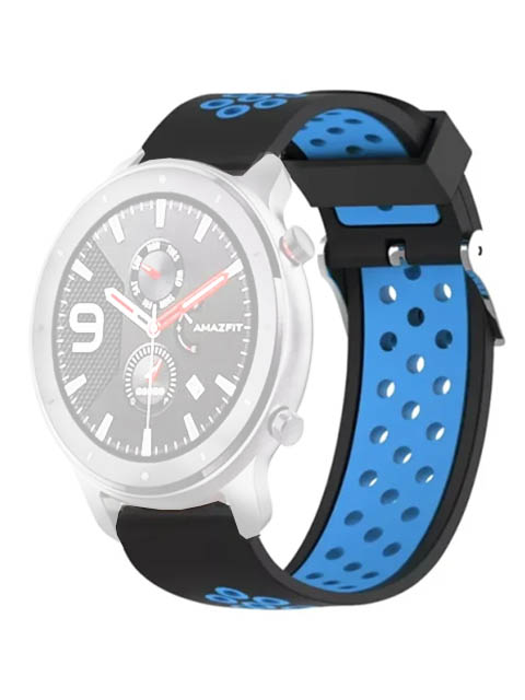 фото Аксессуар Ремешок DF для Amazfit GTR 1.39 47mm/Huawei Watch GT2 46mm xiSportband-03 Black-Blue Df-group