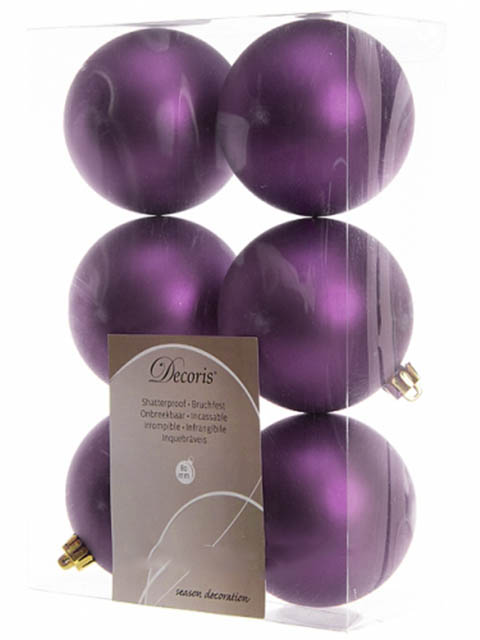 

Украшение Kaemingk Набор шаров 80mm 6шт Violet 906428m, Набор шаров