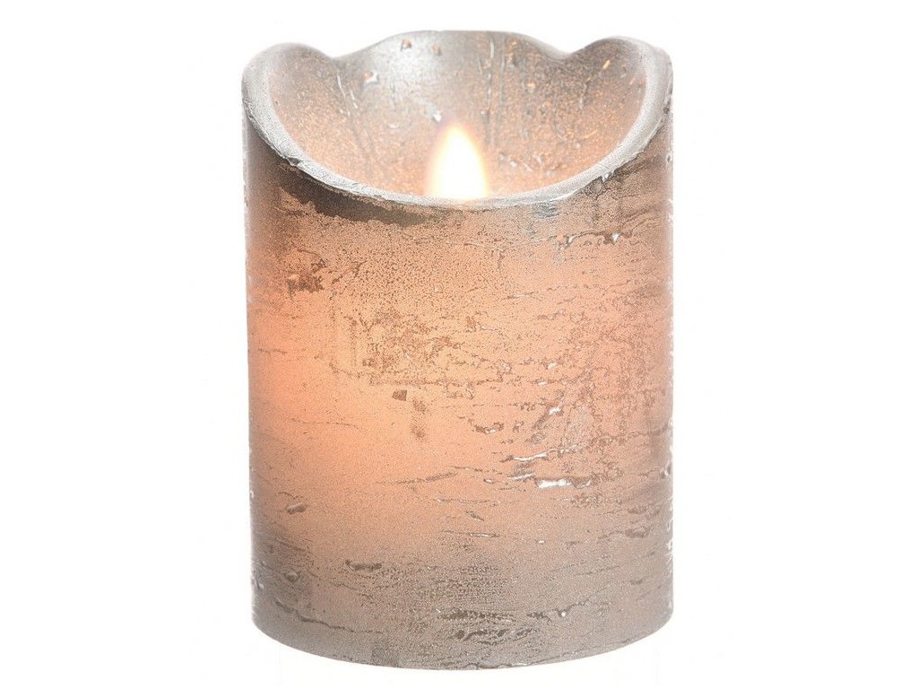 фото Светодиодная свеча Kaemingk Праздничная 7.5x10cm Silver 480614