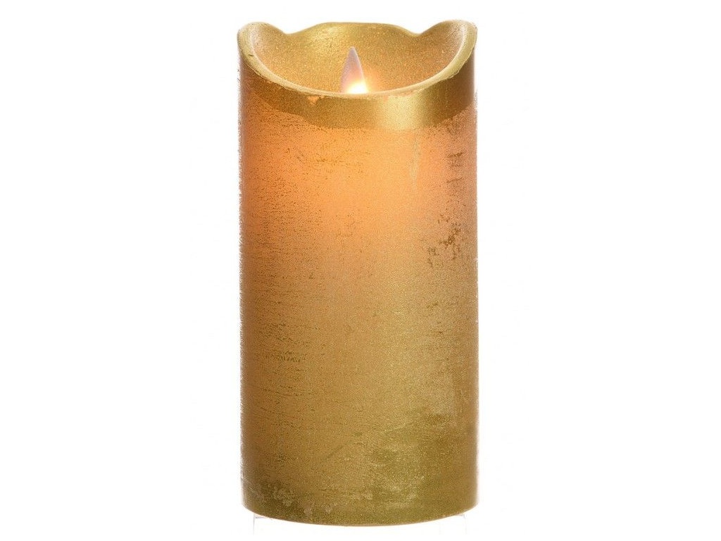 фото Светодиодная свеча Kaemingk Праздничная 7.5x15cm Gold 480603