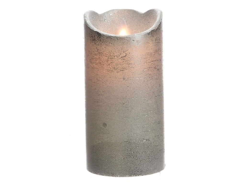 фото Светодиодная свеча kaemingk праздничная 7.5x15cm silver 480600