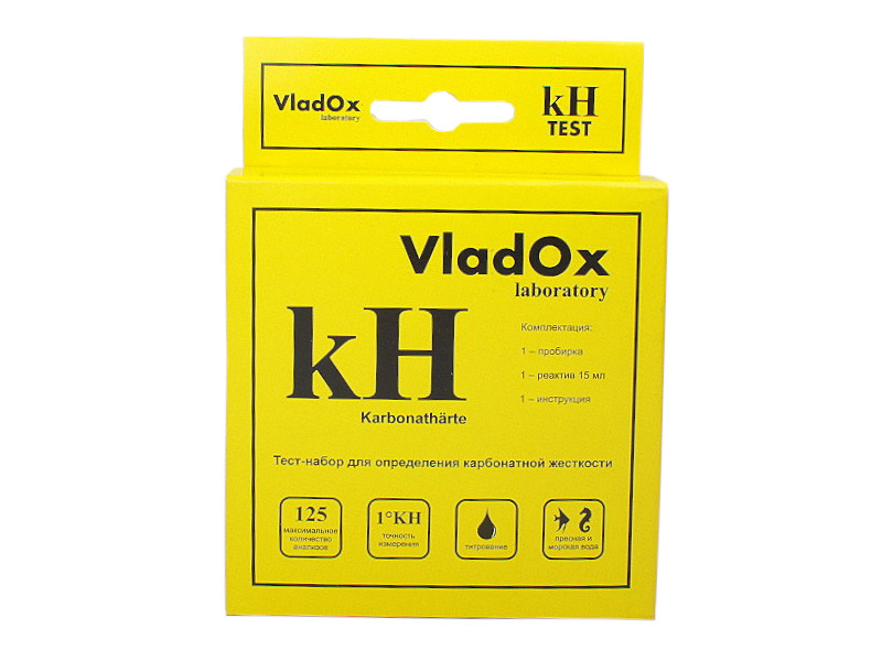фото Средство Vladox kH тест 982306 - профессиональный набор для измерения карбонатной жесткости