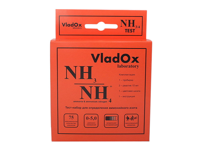 фото Средство Vladox NH3/4 тест 982320 - профессиональный набор для измерения концентрации аммонийного азота