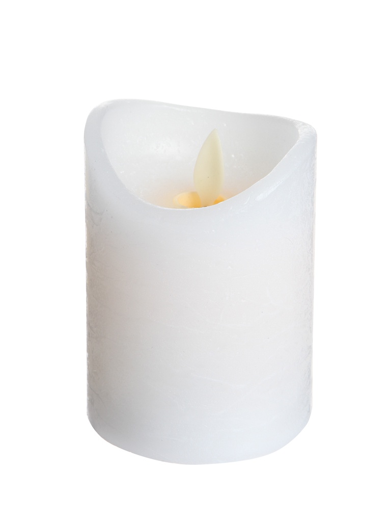 фото Светодиодная свеча koopman international живой радужный огонёк 7.5x10cm white ax5401700