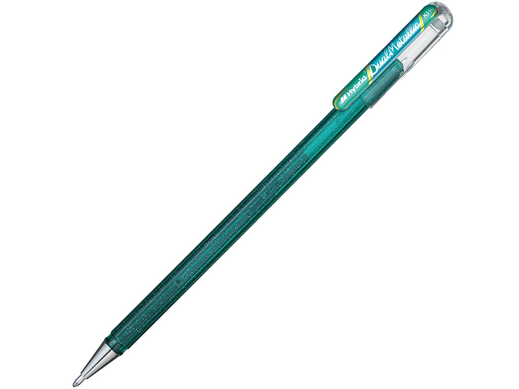 

Ручка гелевая Pentel Hybrid Dual Metallic 0.1mm корпус Green, стержень Orange+Yellow K110-DDX, Hybrid Dual Metallic