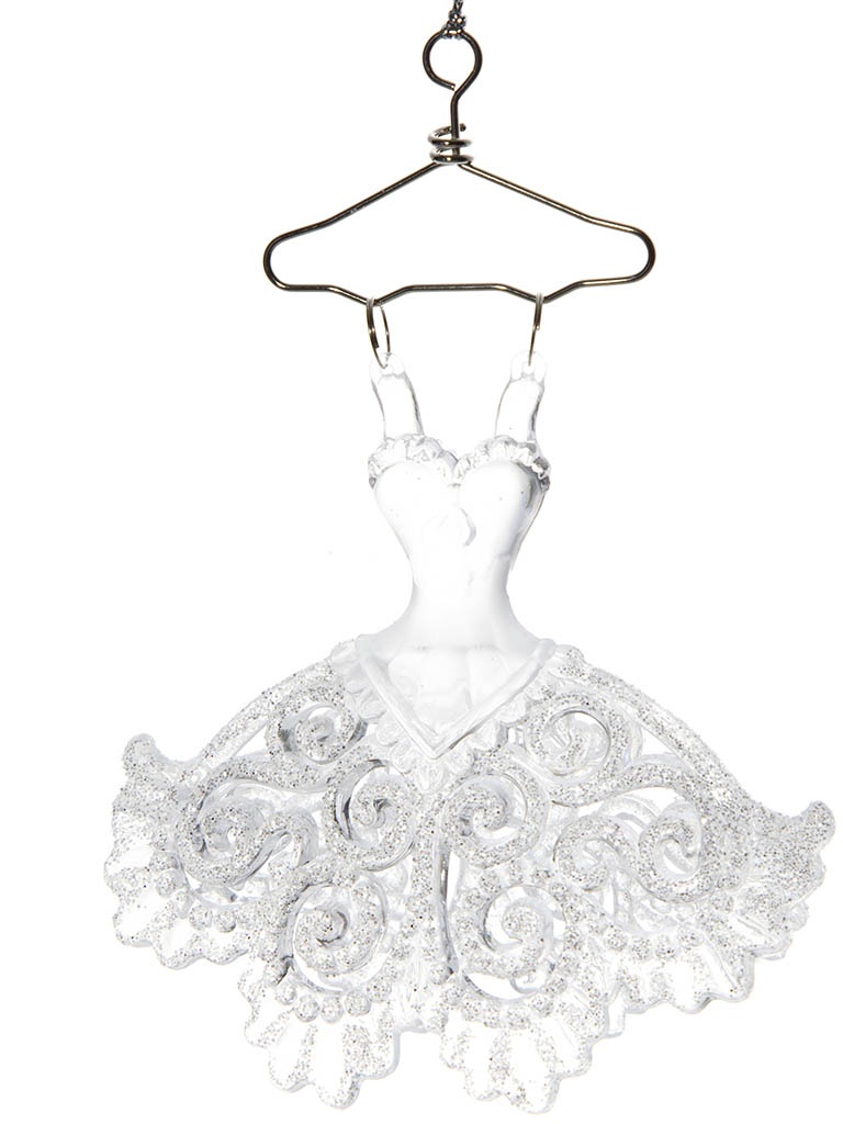 фото Украшение Crystal Deco Ажурное платье 12cm Silver 150049