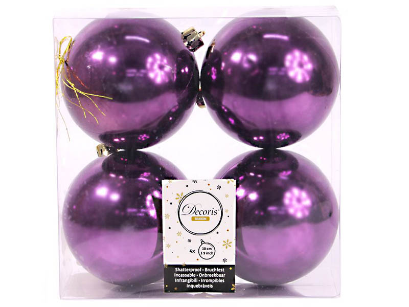 фото Украшение kaemingk набор шаров violet 4шт 958131s