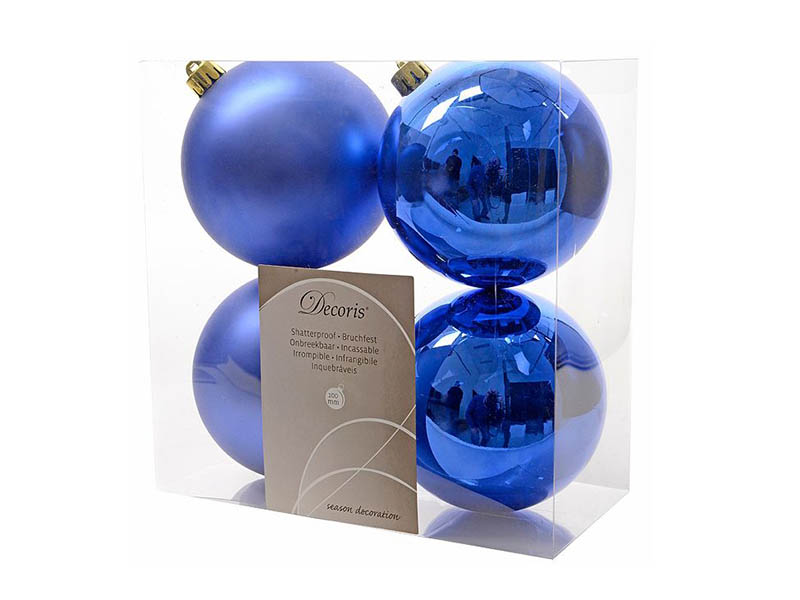 фото Украшение kaemingk набор шаров king blue 4шт 906432s
