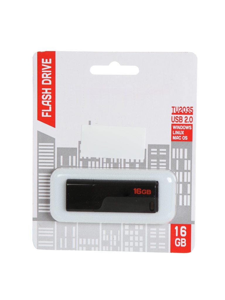 

USB Flash Drive 16Gb - Reflect TU2035 Black RFFD-16GB-TU2035BK, TU2035 RFFD-16GB-TU2035BK