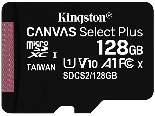 Карта памяти 128Gb - Kingston Micro Secure Digital HC Class10 UHS-I Canvas Select SDCS2/128GBSP флеш карта kingston sdxc 512gb class10 sds2 512gb canvas select plus w o adapter sds2 512gb
