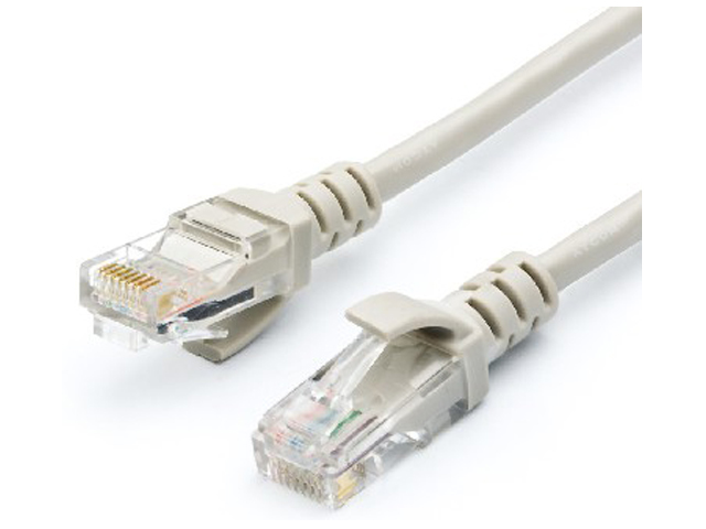 фото Сетевой кабель atcom rj45 cat.5e utp 0.3m grey at9061