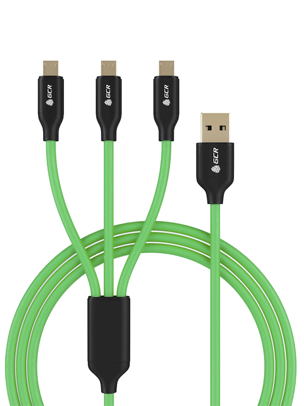 фото Аксессуар greenconnect 3в1 usb - 2х microusb/type-c 1.0m 3a no sync data gcr-51556