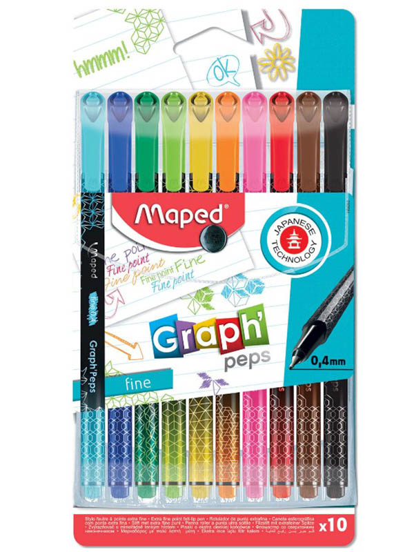 фото Набор капиллярных ручек maped graph peps 0.4mm 10 цветов 749050