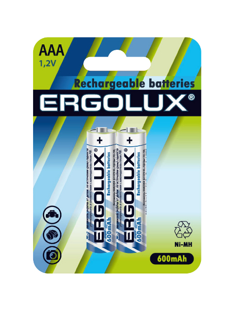 Аккумулятор AAA - Ergolux 1.2V 600mAh Ni-Mh NHAAA600BL2 (2 штуки) 12977 аккумулятор ergolux