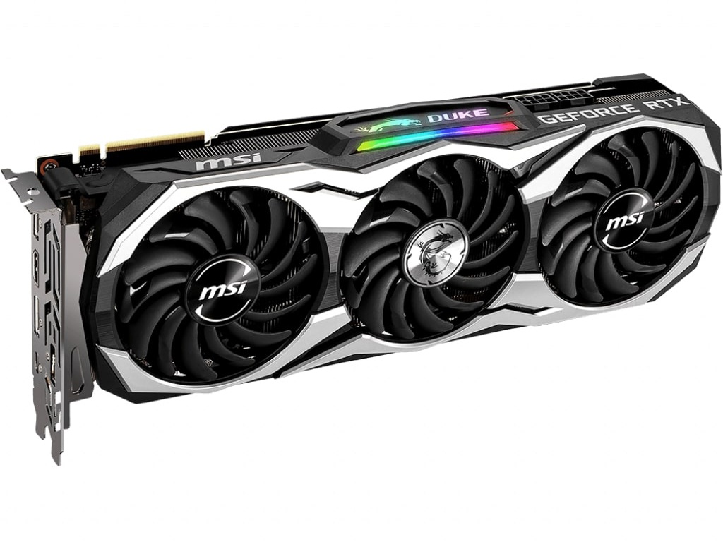 

Видеокарта MSI GeForce RTX 2080 1350Mhz PCI-E 3.0 11264Mb 14000Mhz 352 bit 3xDP 2xHDMI USB-C HDCP RTX 2080 Ti DUKE 11G OCV1, RTX 2080 Ti DUKE 11G OCV1