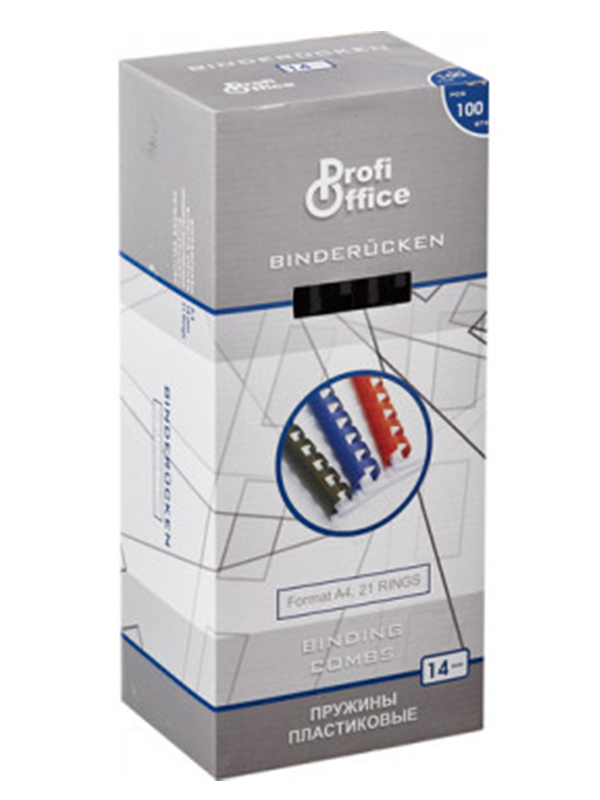 

Пружины для переплета ProfiOffice 14mm 100шт Black 1208, 1208