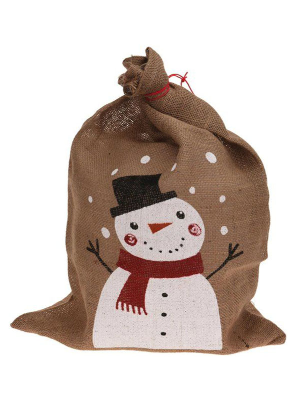 фото Новогодний мешок для подарков koopman international снеговик 50x70cm aaf202360