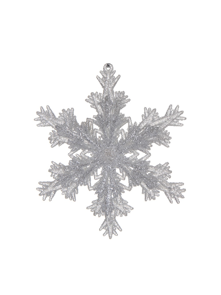 фото Украшение crystal deco снежинка пушистые лучики 12.7cm light silver 190813